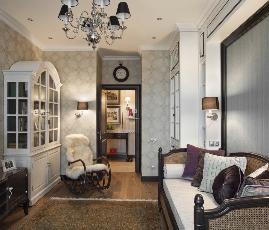 Интерьер однокомнатной квартиры в неоклассическом стиле