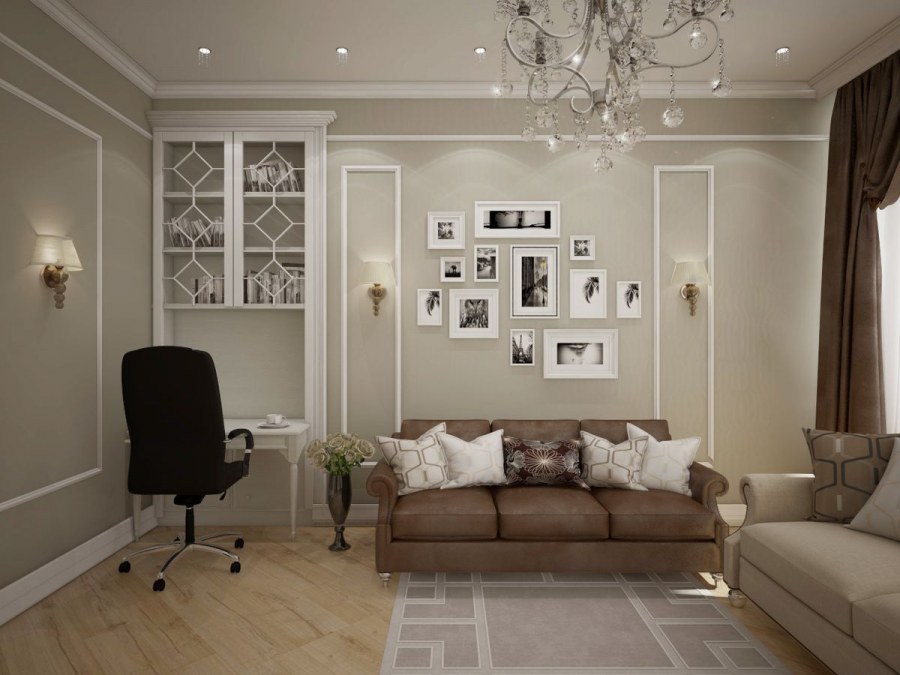 Стены в гостиной Неоклассика