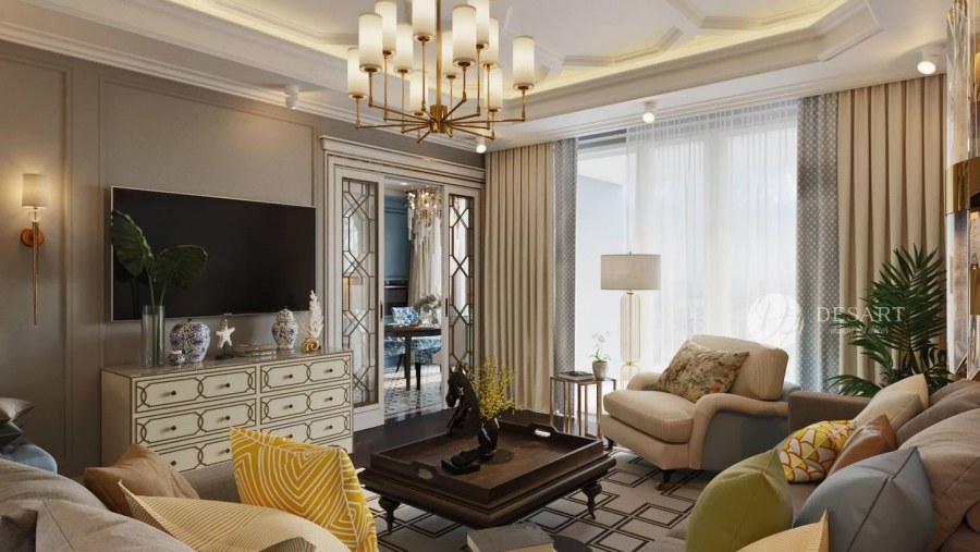 Неоклассика гостиная 52квадра