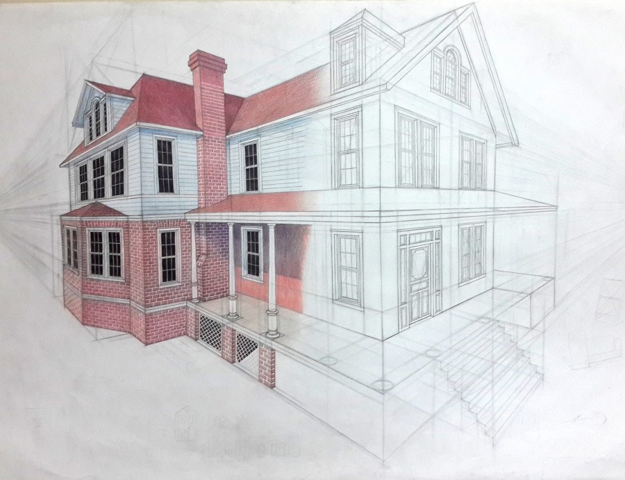 Рисование зданий в перспективе