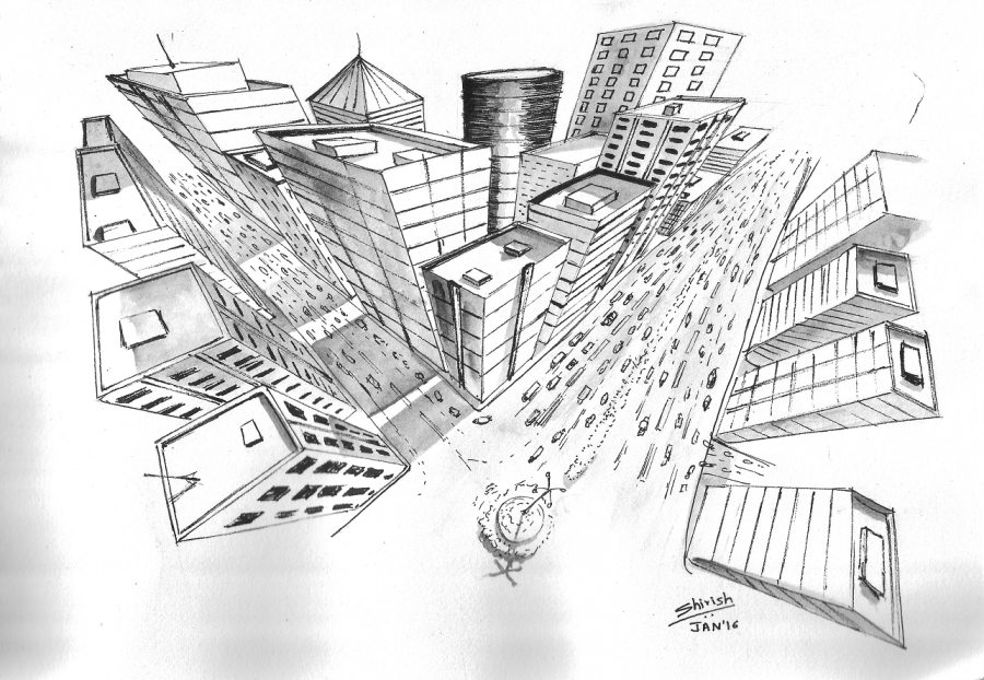 Графика зданий в перспективе