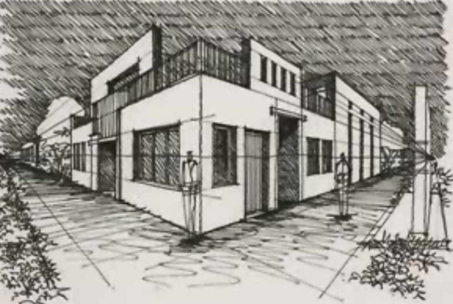 Перспектива города с двумя точками схода