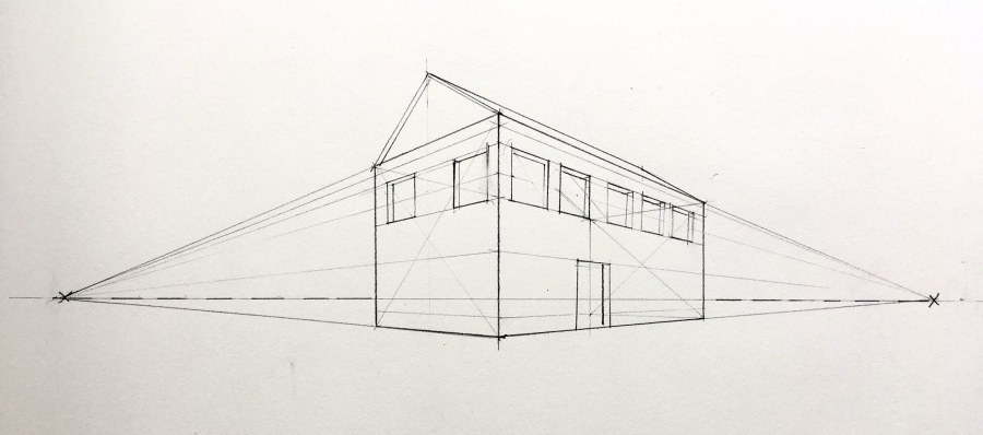 Фронтальная и угловая перспектива улицы