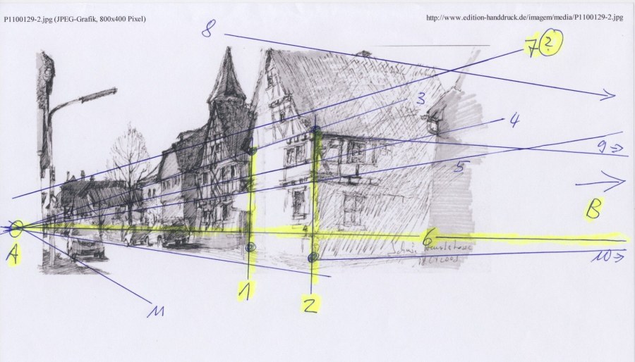 Домик в перспективе с тенями