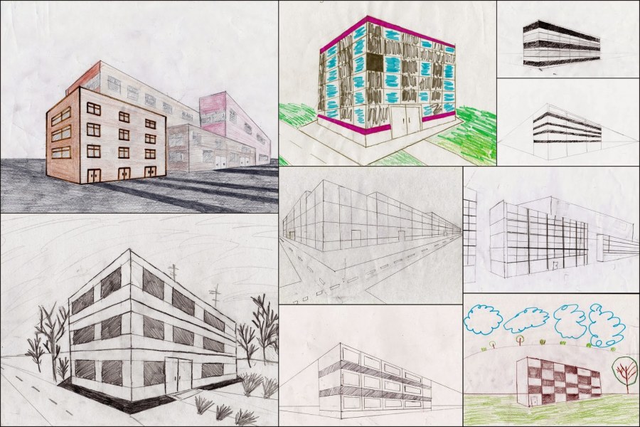 Перспектива с 2 точками схода дом