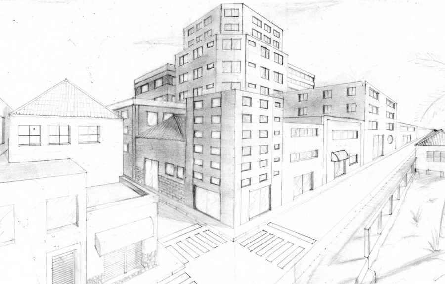 Рисуем дома в перспективе