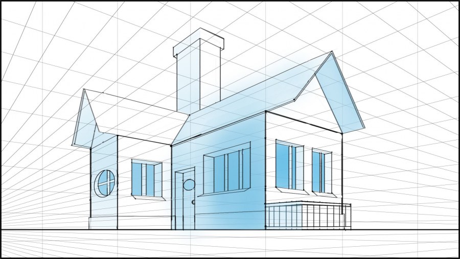 Нарисовать угловой дом