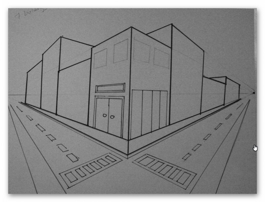 Перспектива с 2 точками схода улица