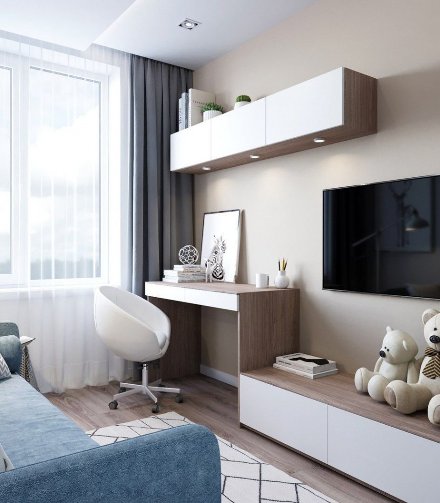 Рабочее место в маленькой гостиной