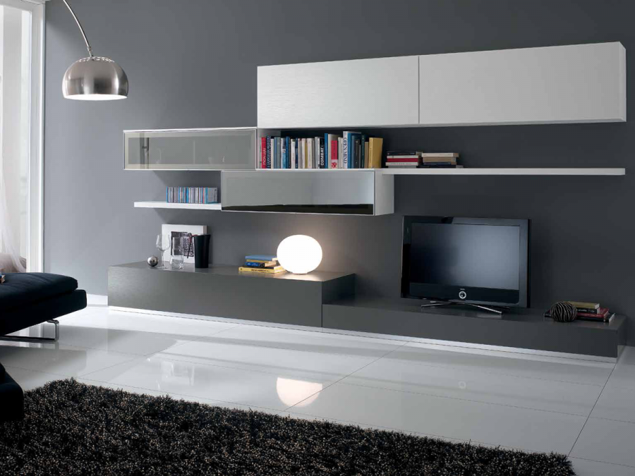 Стенка с письменным столом для гостиной