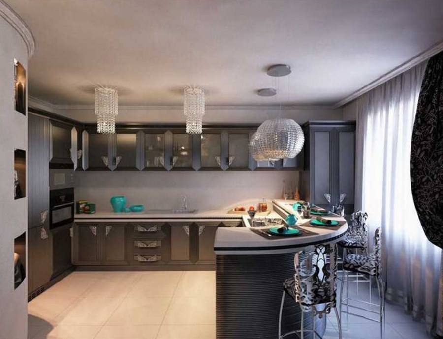 Красивые кухни в стиле арт деко