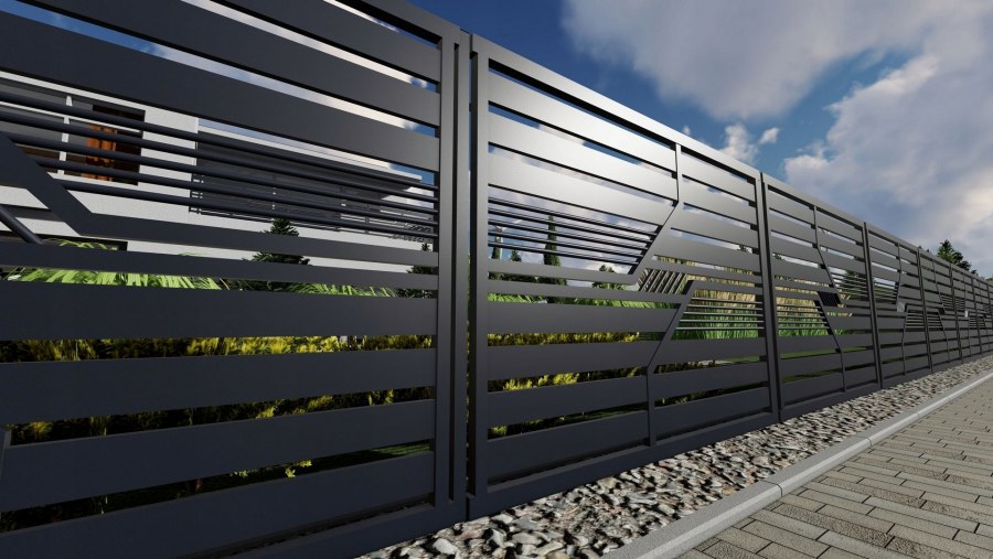 Двусторонний забор жалюзи ламели Твинго