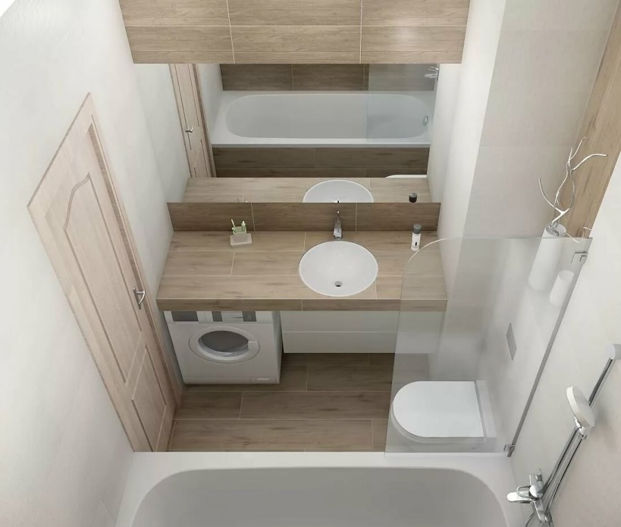 Санузел 4.1 кв.м с душевой 1200х800