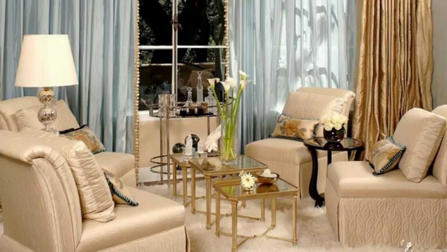 Золотой текстиль в интерьере