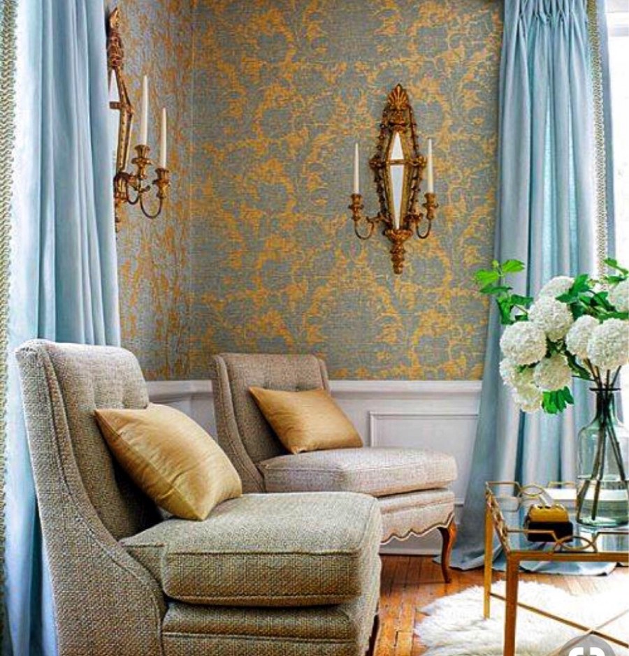 Серый и золотой в интерьере