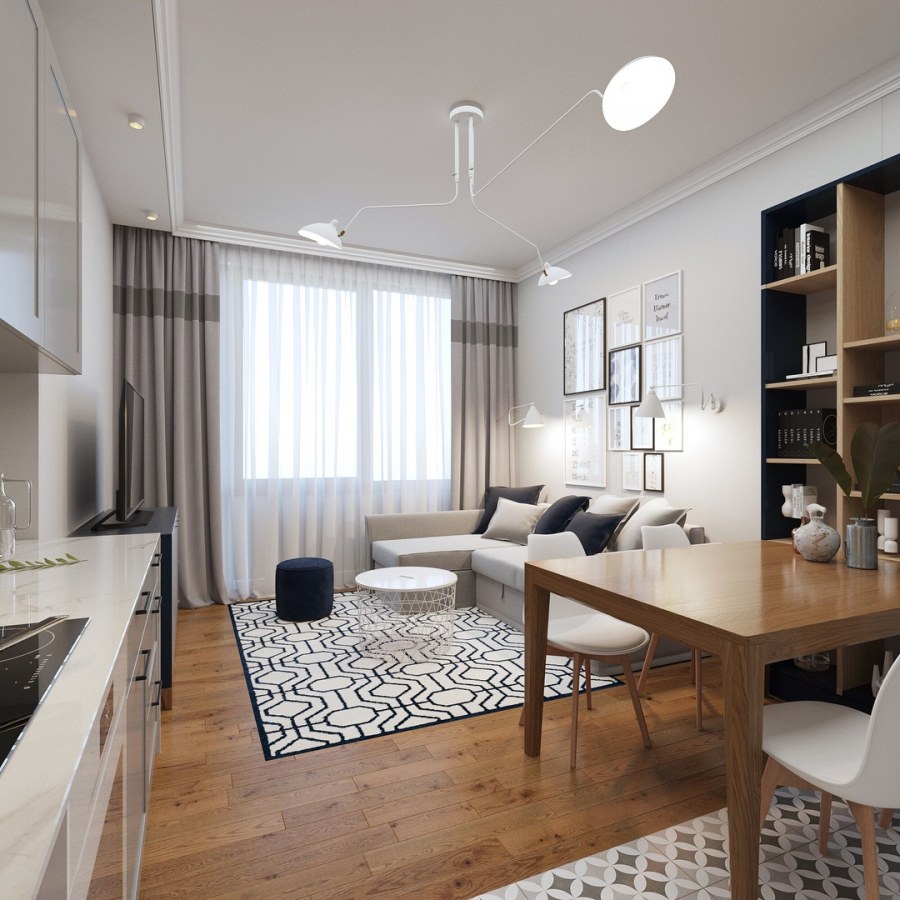 Кухня и гостиная в одном помещении