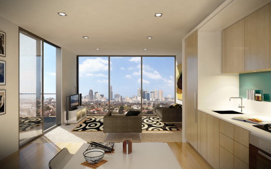 Кухня с панорамными окнами