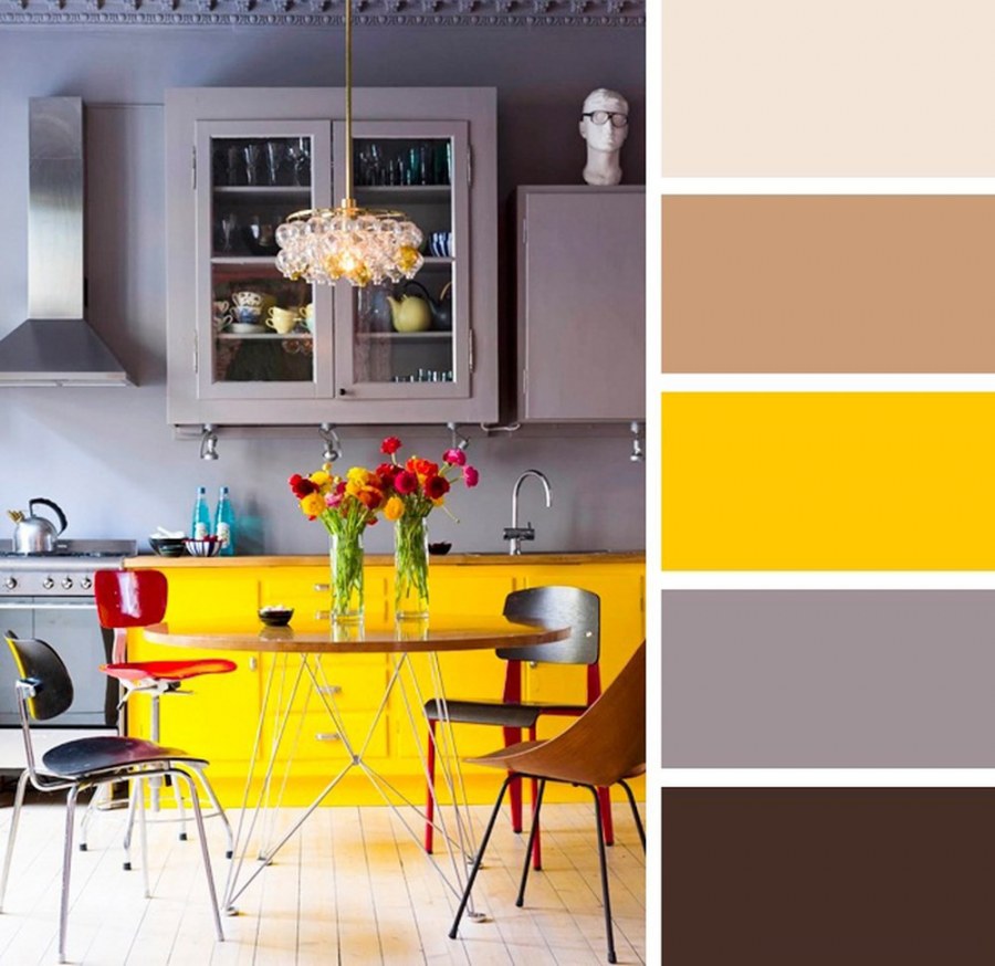Палитра цветов для интерьера кухни