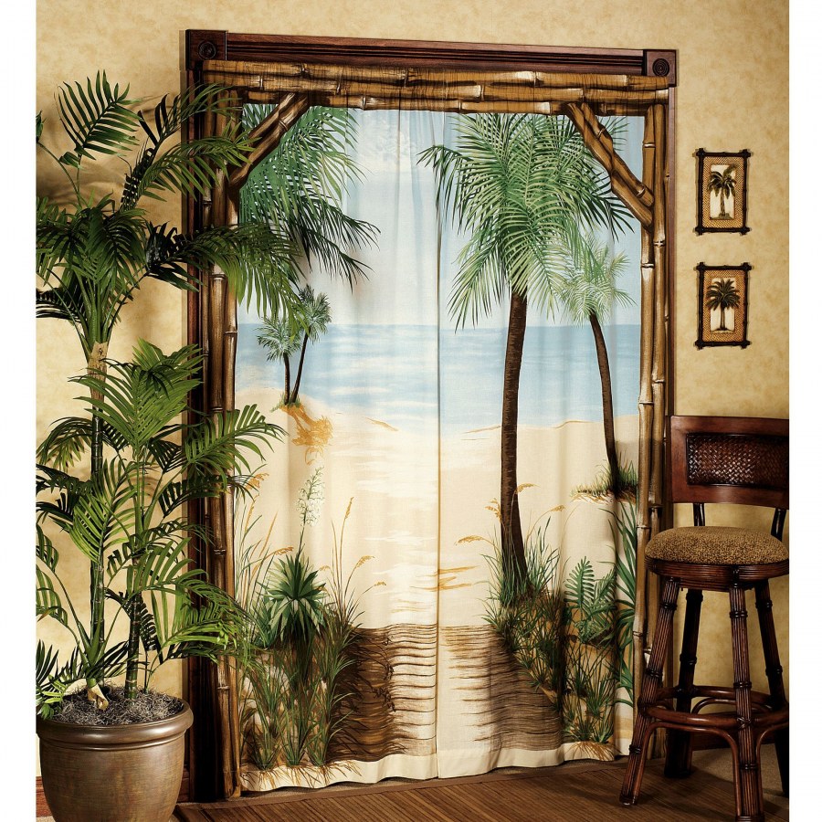 Шторы в тропическом стиле