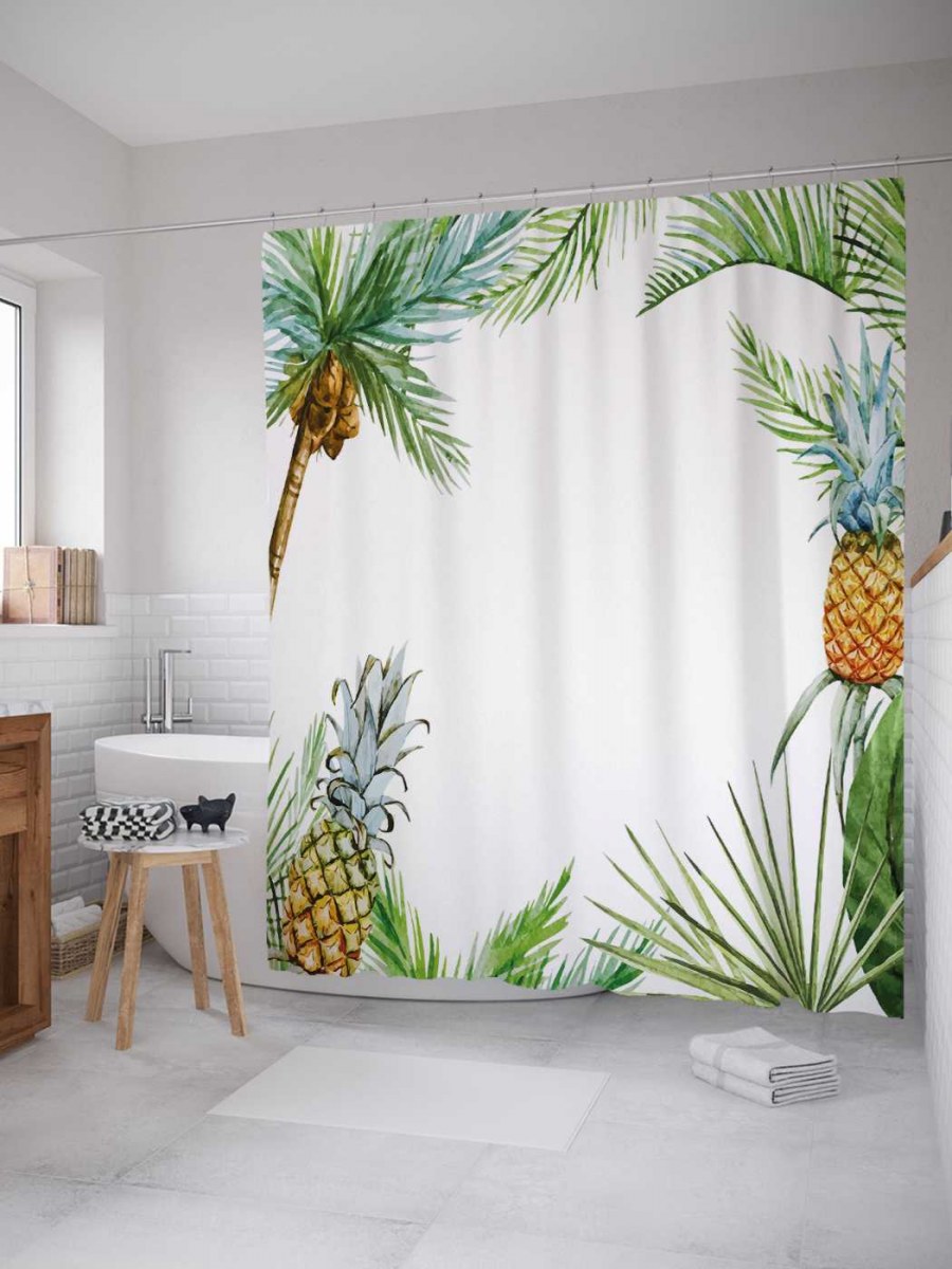 Штора для ванной тропики