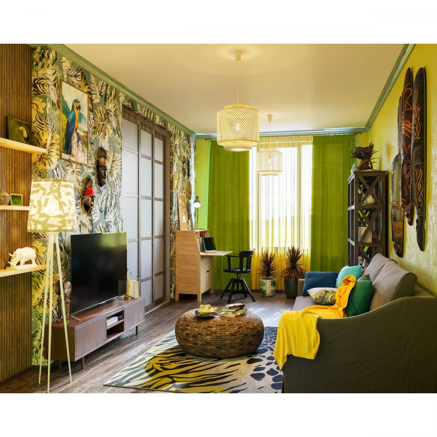 Гостиная в тропическом стиле