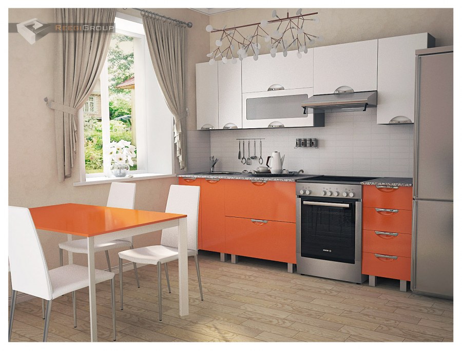 Кухня оранж МДФ 1,8м