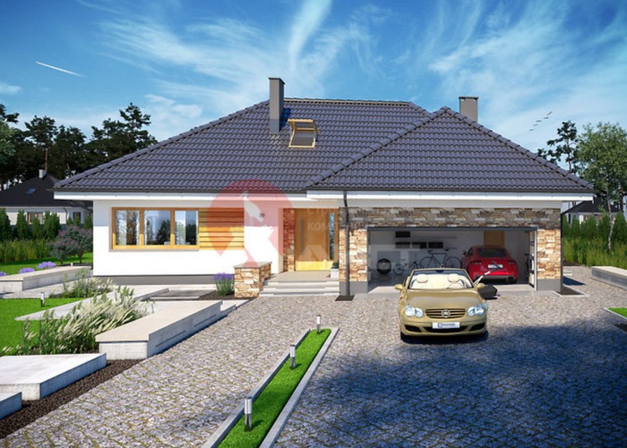 Одну этажный дом с гаражом