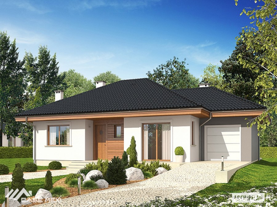 Эконом дом одноэтажный с гаражом