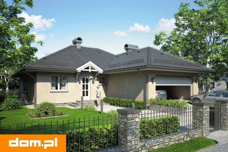 Красивый одноэтажный дом с гаражом и террасой