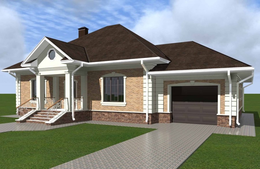 Дом из кирпича одноэтажный 80 кв м