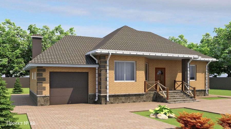 Дом из кирпича одноэтажный 80 кв м