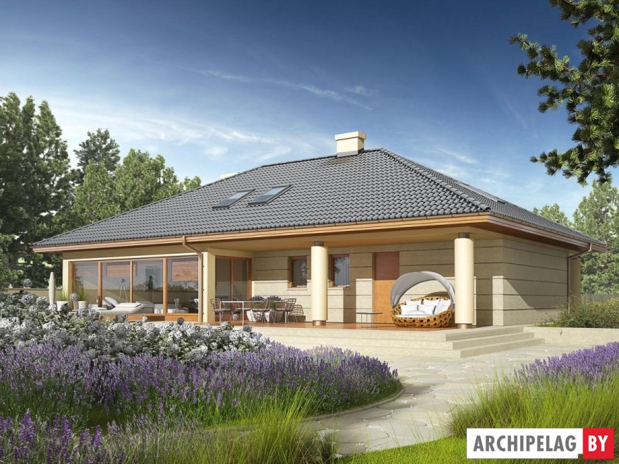 Красивый одноэтажный дом с гаражом