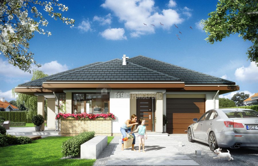 Красивая крыша для одноэтажного дома