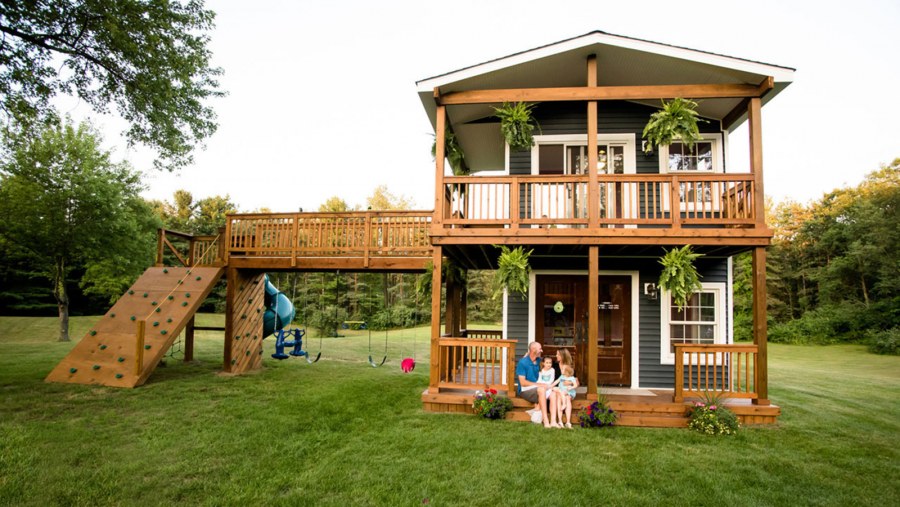 Детские домики двухэтажные