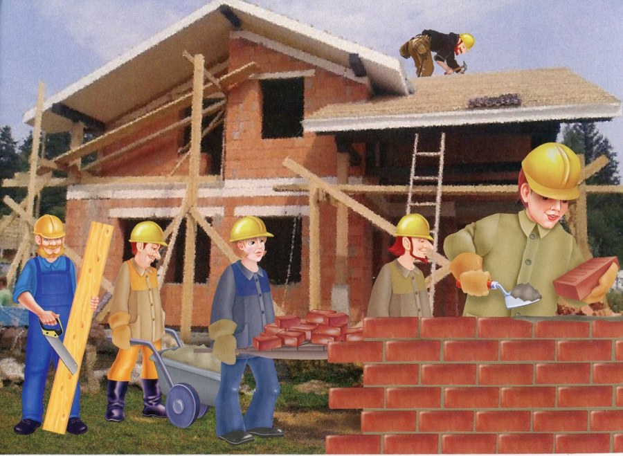 Сюжетная картина строим дом