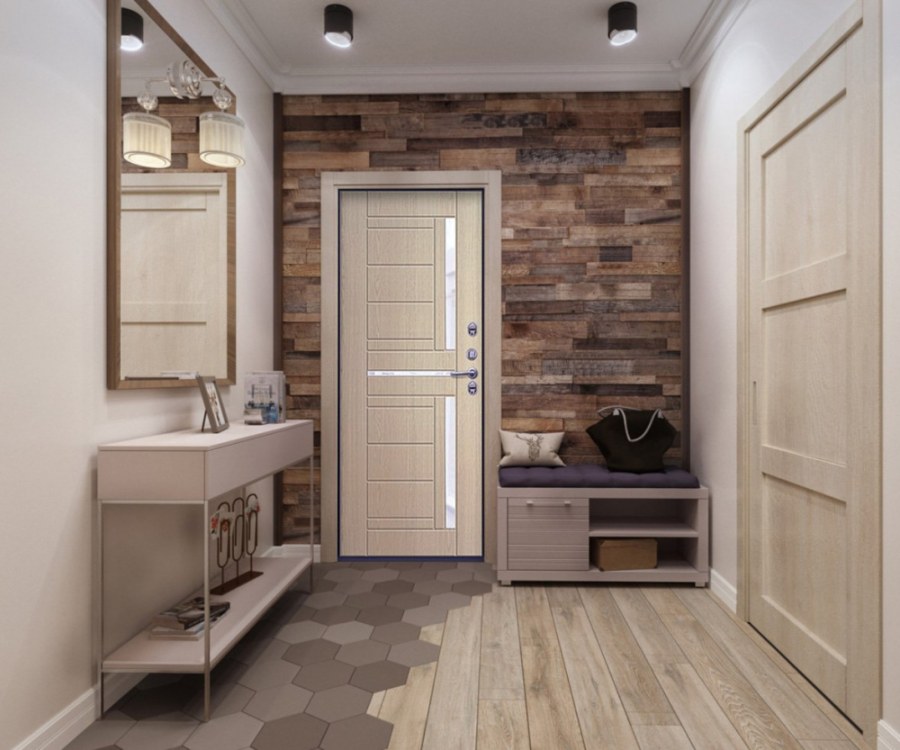 Плитка на стене в прихожей