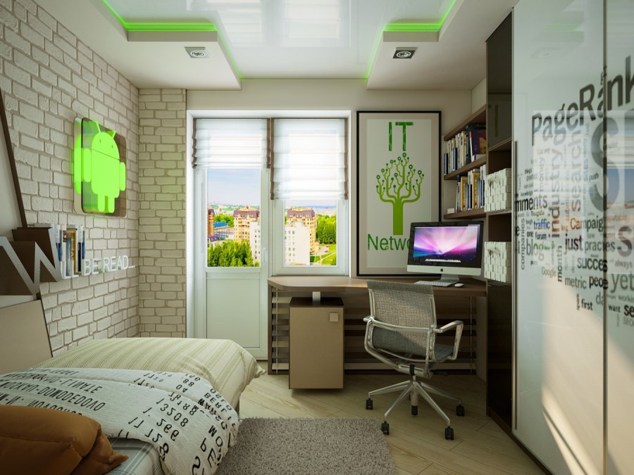 Подростковая комната с балконом