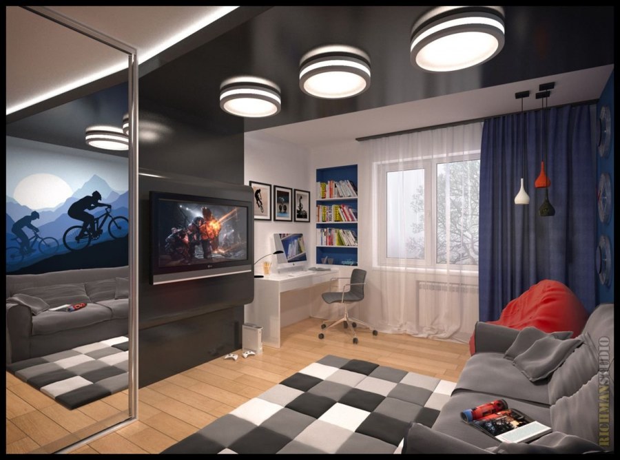 Освещение в комнате подростка мальчика