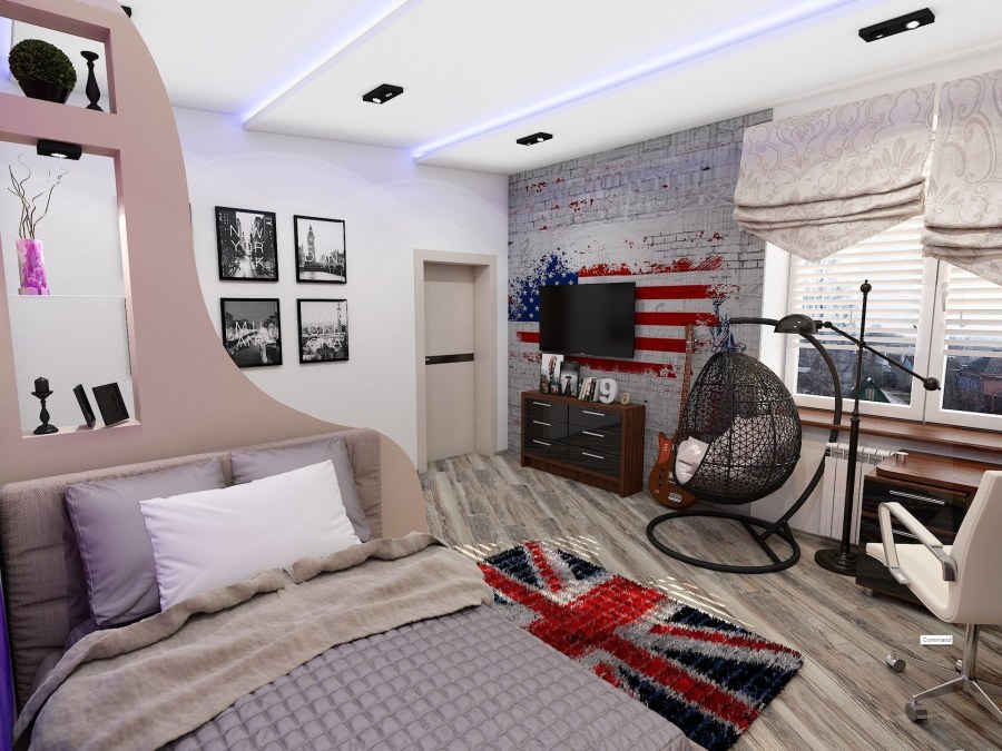 Комната в стиле лофт 12кв