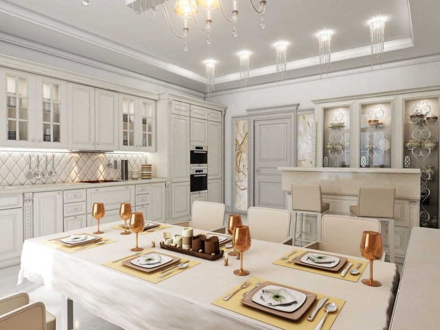 Арт деко интерьер кухни