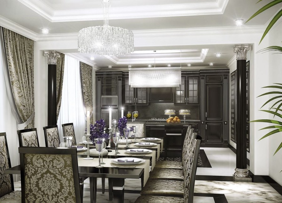 Кухня арт деко белая