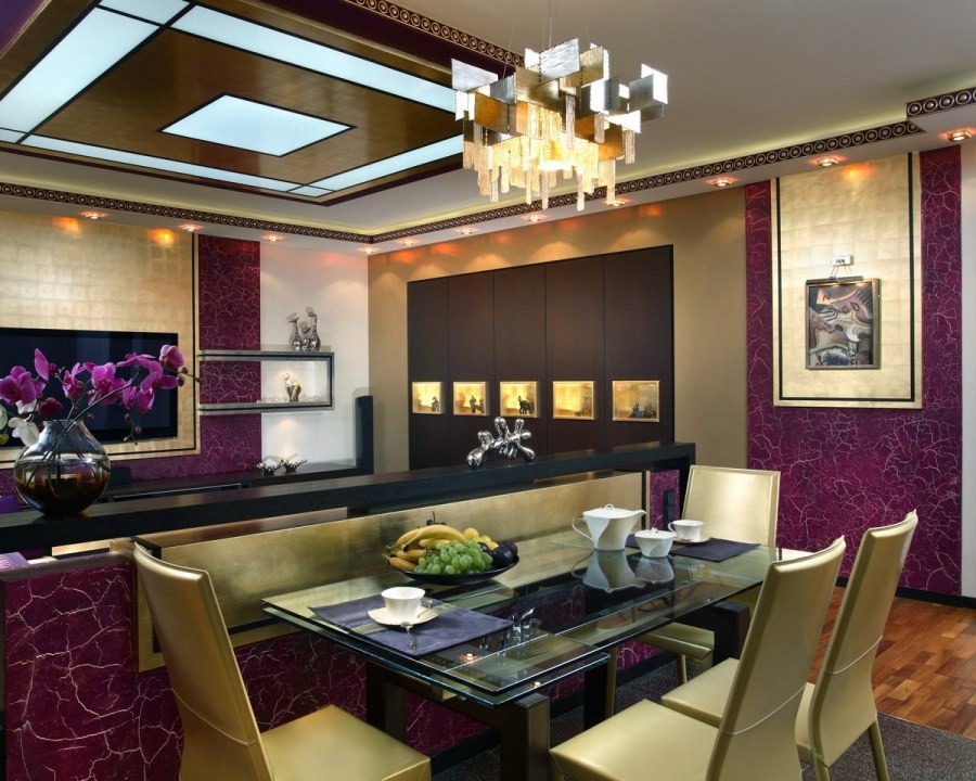 Кухня в стиле арт деко золотой