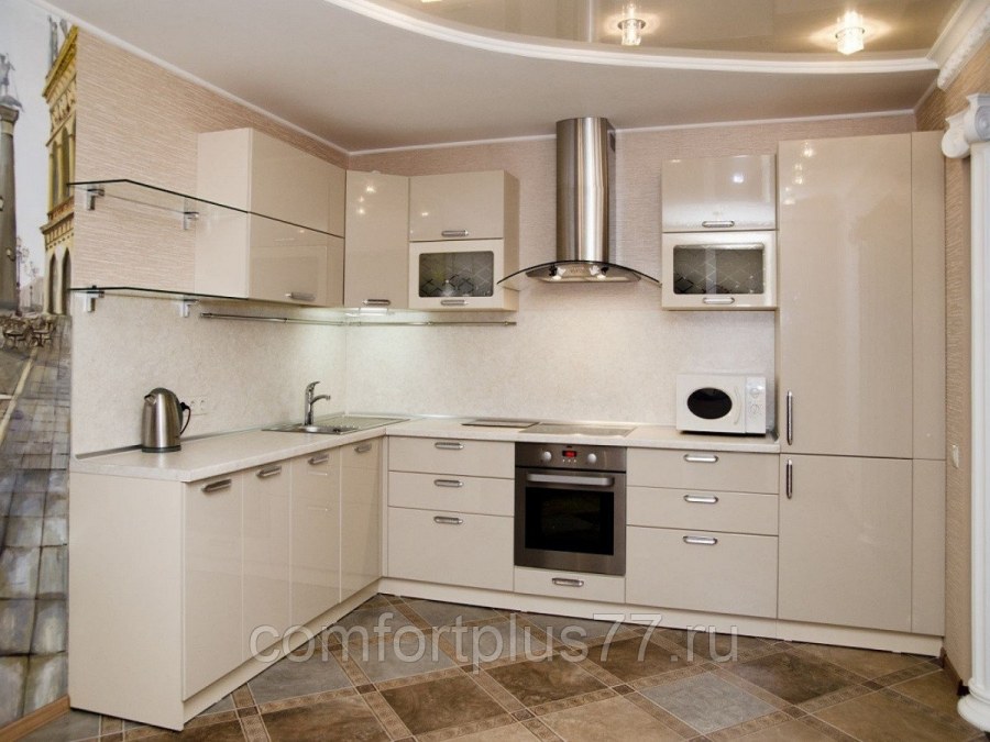 Бежевые кухни