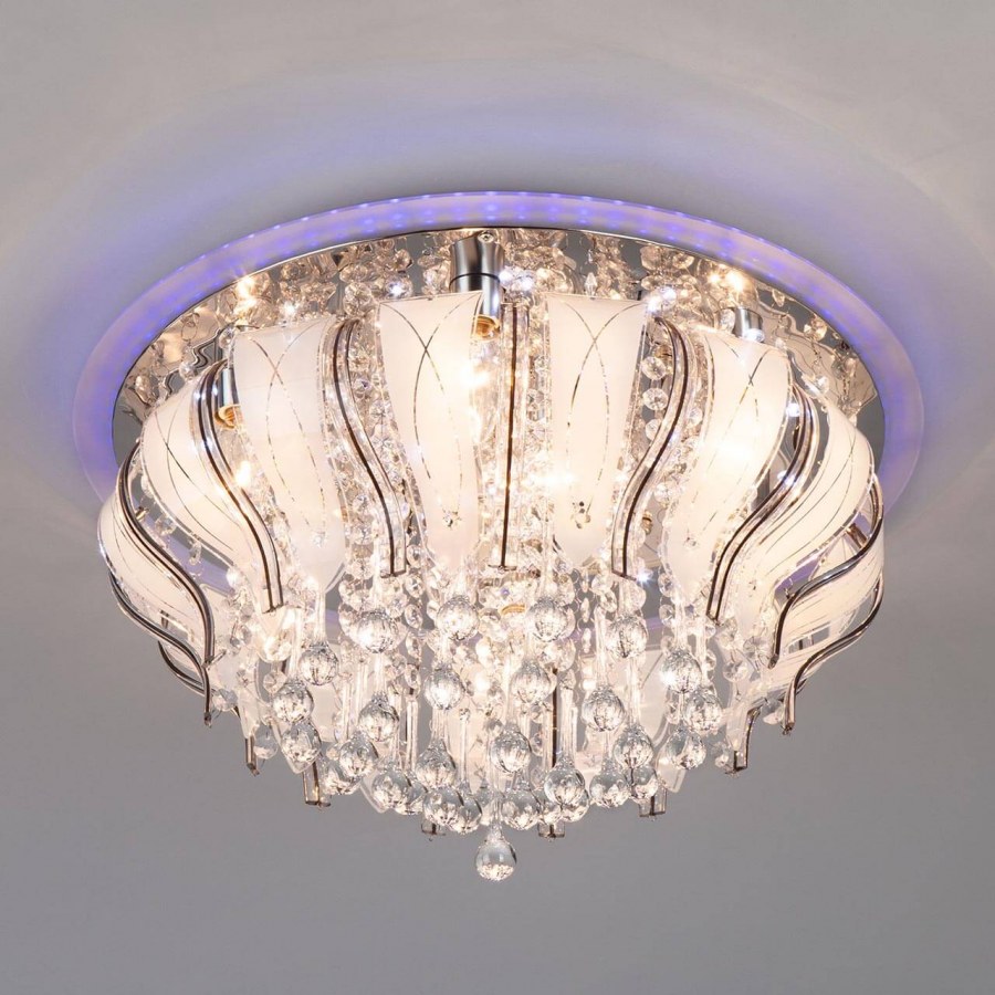 Люстра потолочная с хрусталем 80119/8 хром Евросвет