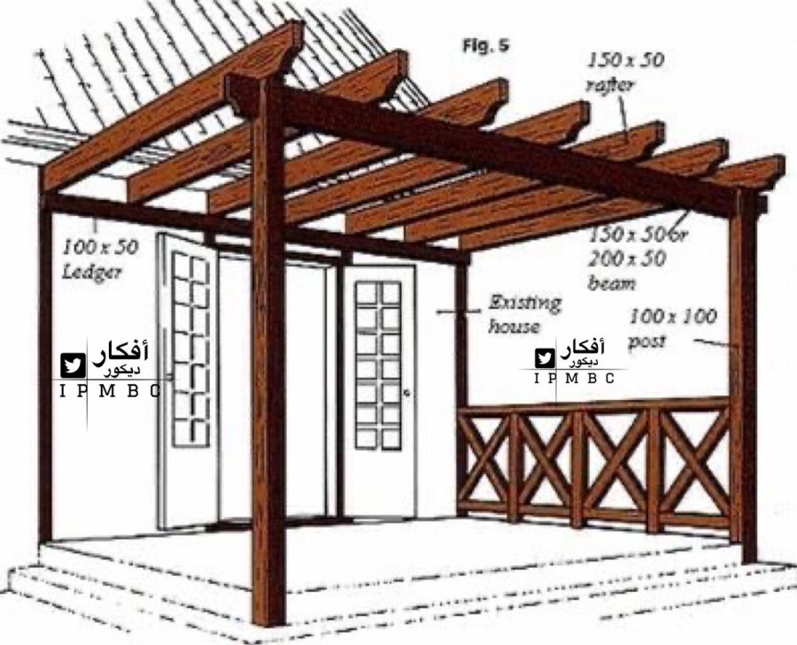 Беседка пергола чертеж