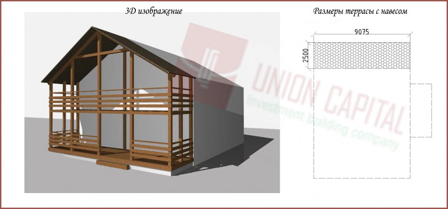 Проект веранды к дому с размерами