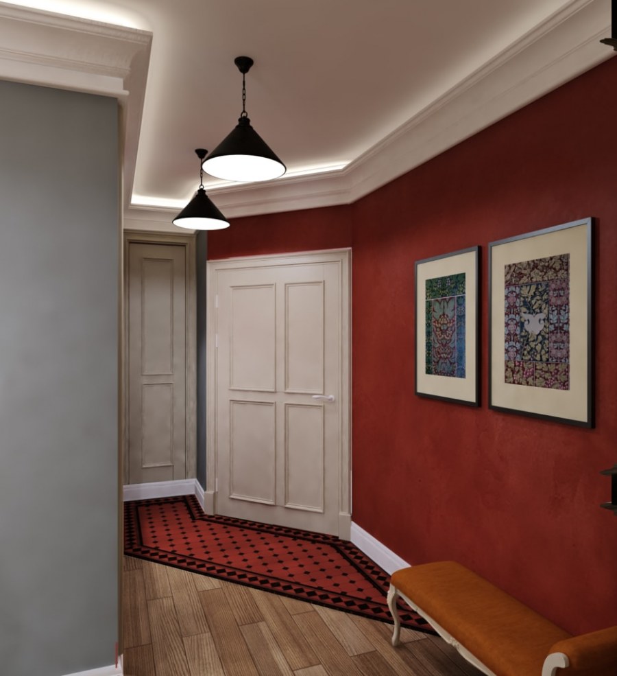 Крашенные стены в коридоре