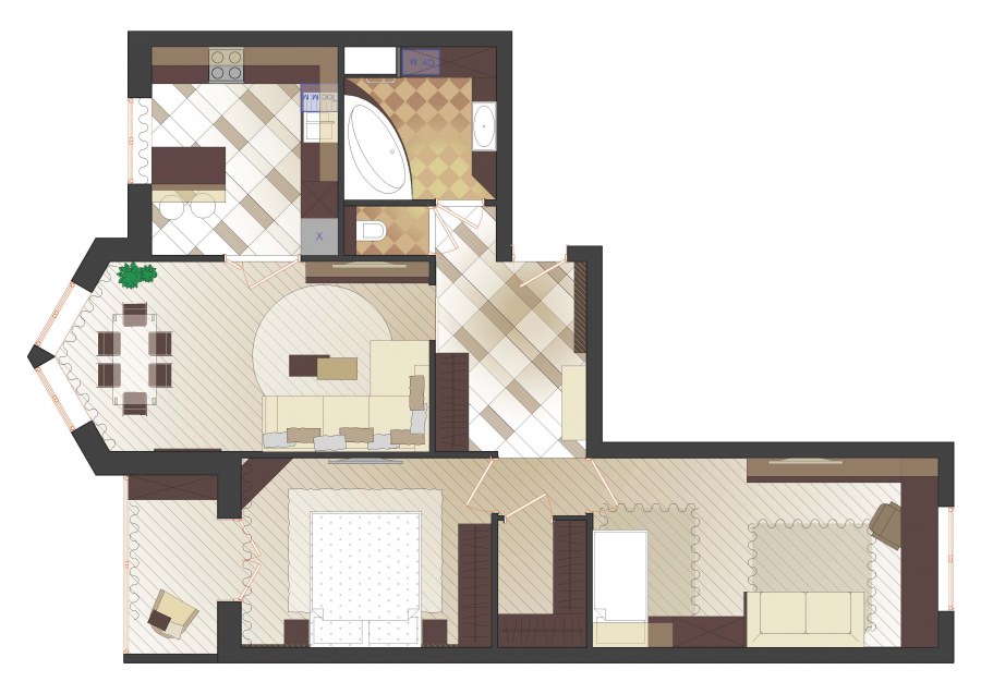Готовый проект гостиной