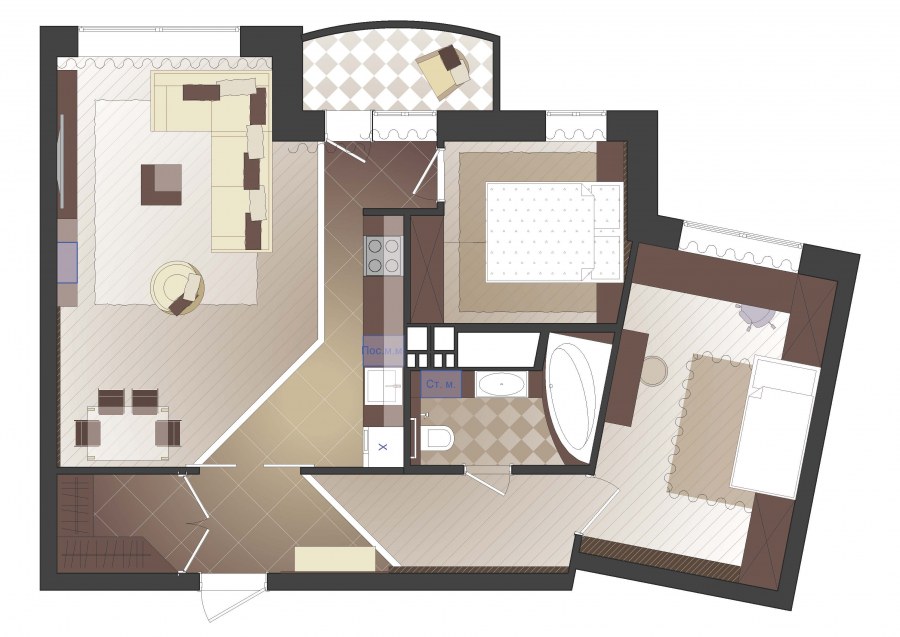 Проект квартиры 100 кв