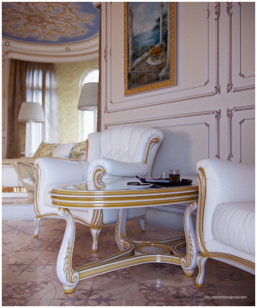 Бежевая дорогая мебель